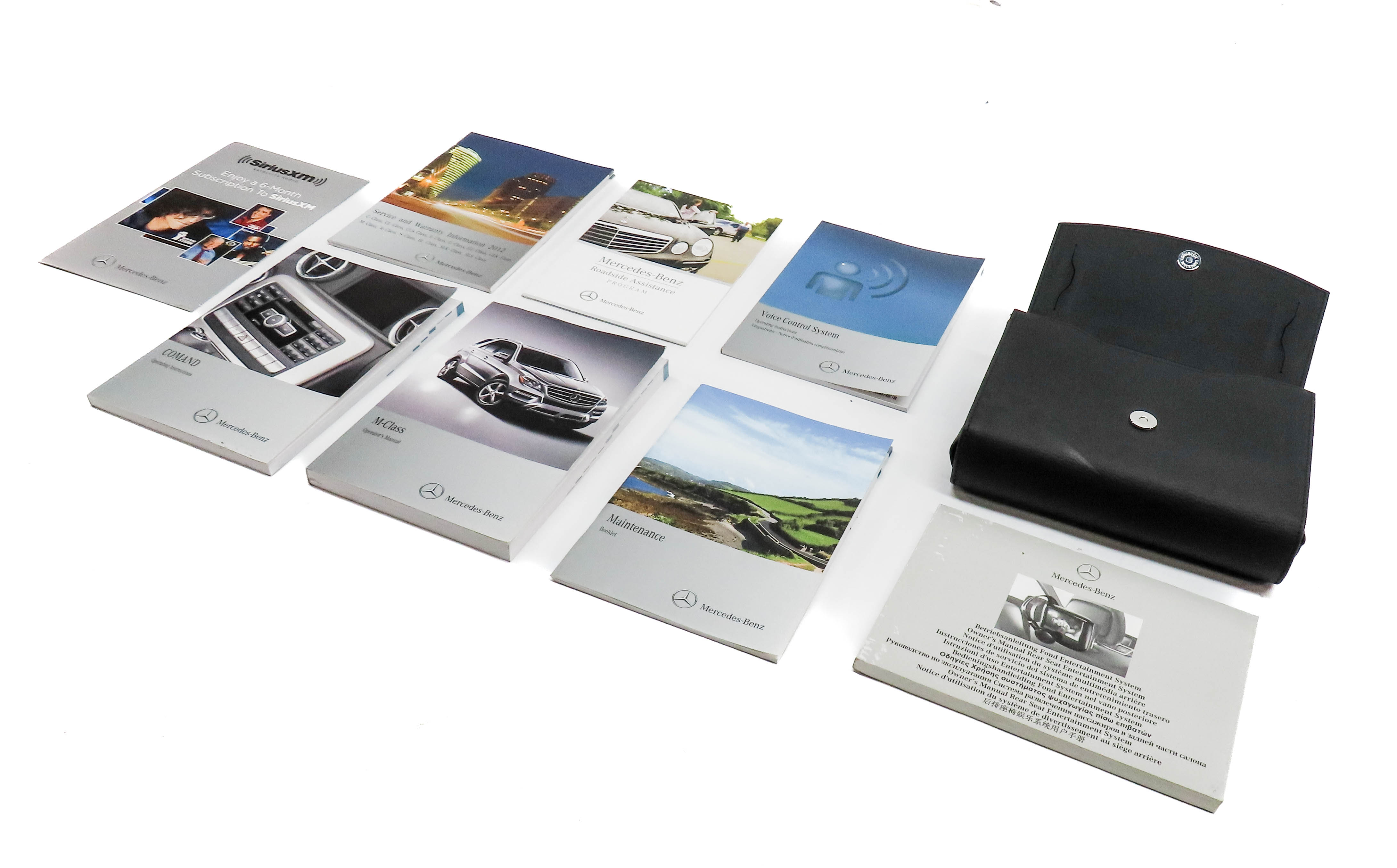 2012 MERCEDES ML350 (W166) 3.5L ENGINE OWNERS MANUAL BOOKLET SET/9 w/ CASE — exact item pictured